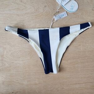 WET Swimwear Navy White Striped Bikini Bottoms Only